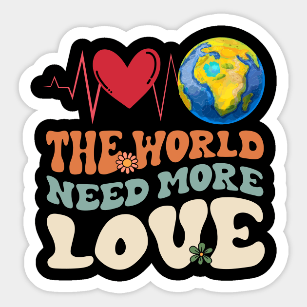 The World Need More Love Heartbeat Save Planet Earth Day Sticker by FrancisDouglasOfficial
